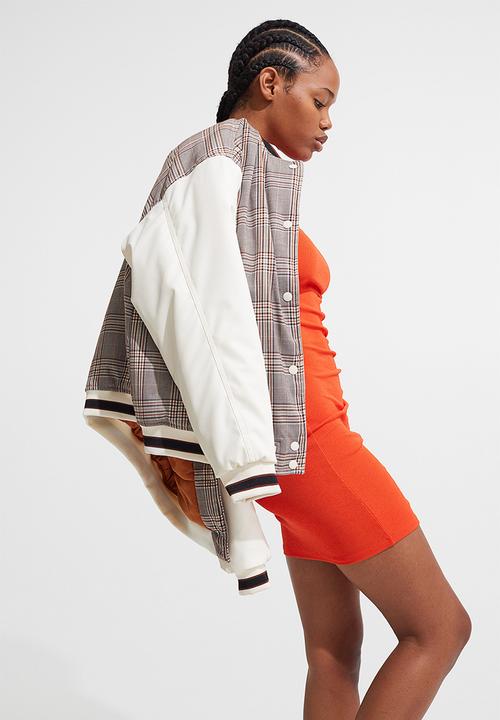 H&M - Fitted drawstring-detail dress - orange
