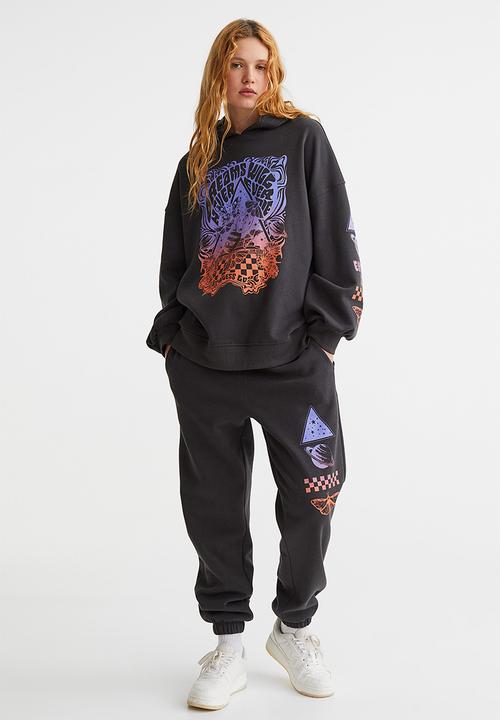 H&M - Oversized hoodie - black/stars