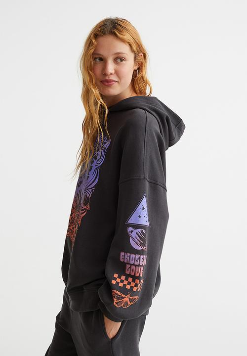 H&M - Oversized hoodie - black/stars