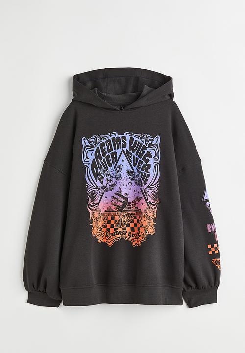 H&M - Oversized hoodie - black/stars