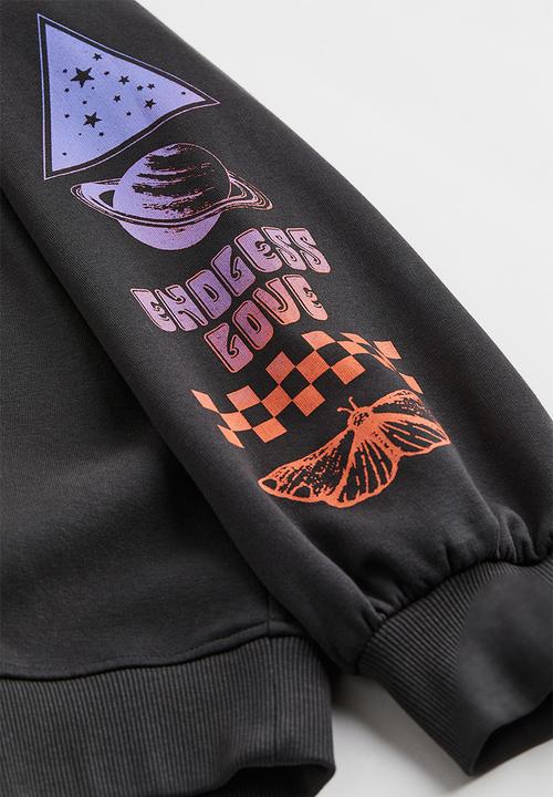 H&M - Oversized hoodie - black/stars