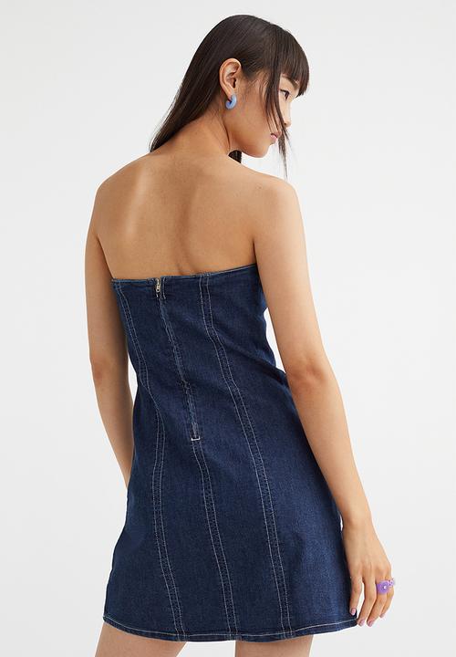 H&M - Bandeau dress - dark denim blue