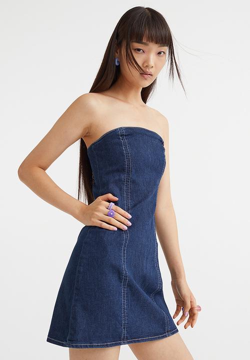 H&M - Bandeau dress - dark denim blue