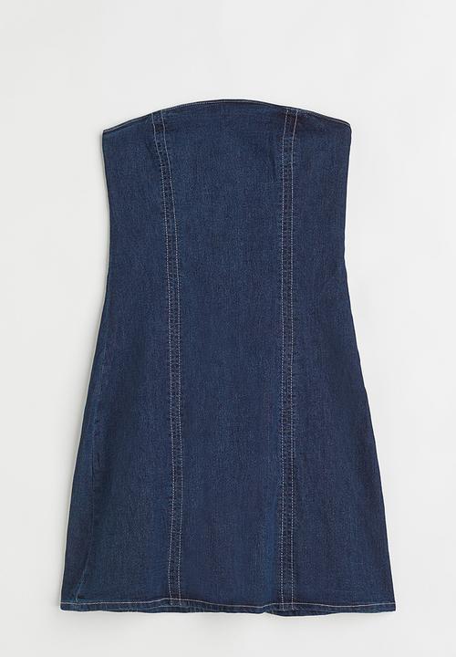 H&M - Bandeau dress - dark denim blue