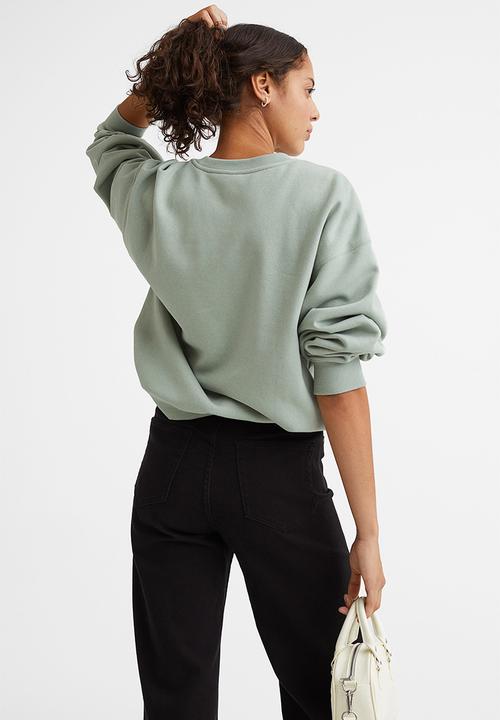 H&M - Printed sweatshirt - dusky green/harvard