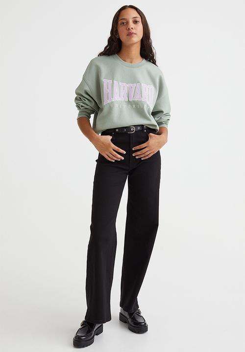 H&M - Printed sweatshirt - dusky green/harvard