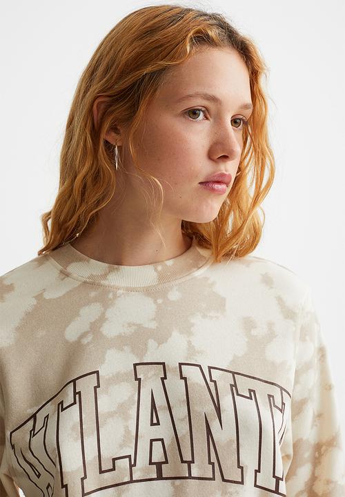 H&M - Patterned sweatshirt dress - beige/atlanta
