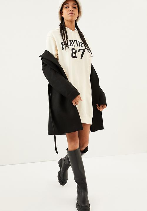 H&M - Hooded sweatshirt dress - cream/playoffs