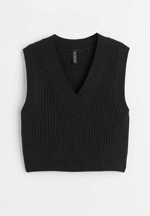 H&M - Rib-knit sweater vest - black