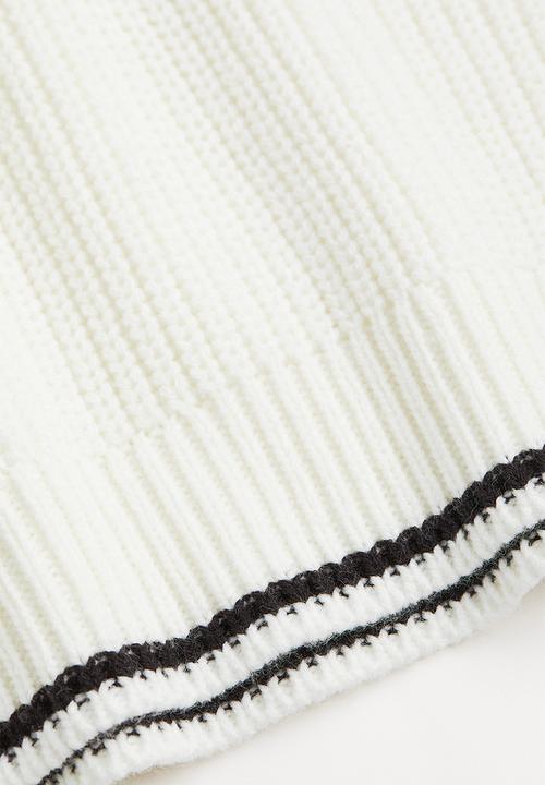 H&M - Rib-knit sweater vest - white/black