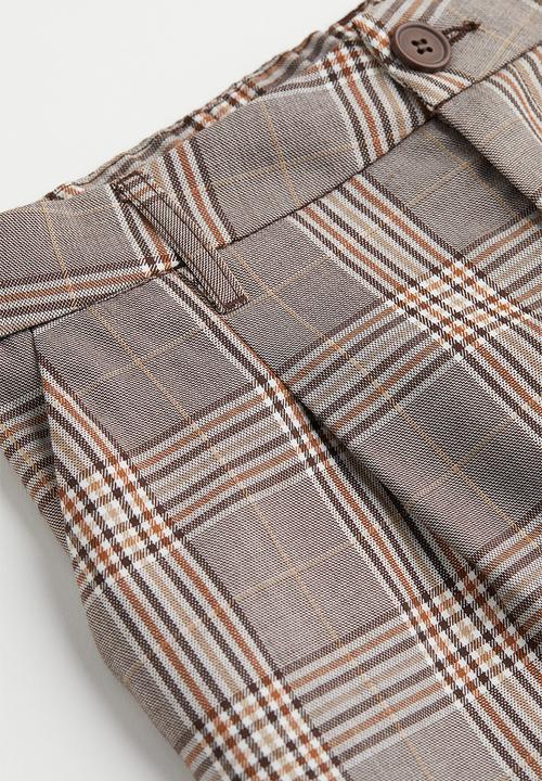 H&M - Tailored trousers - light brown/checked