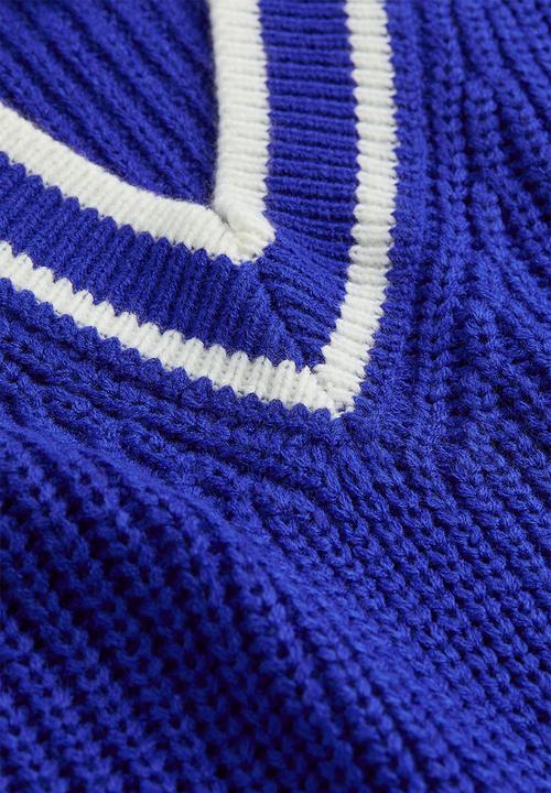 H&M - Rib-knit sweater vest - bright blue/white