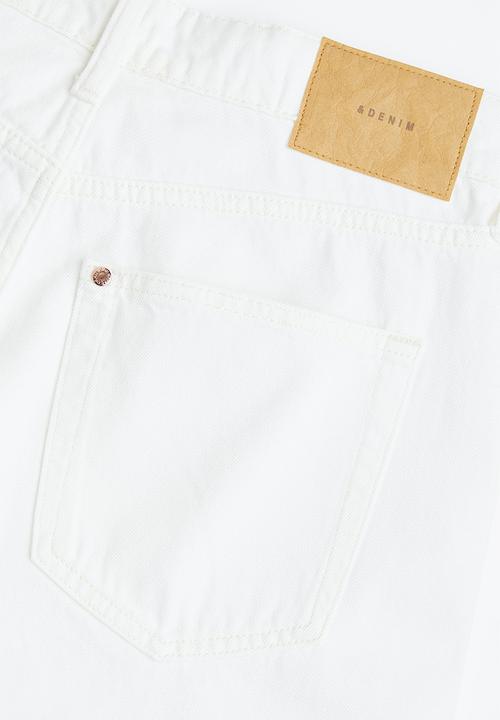 H&M - Curvy fit 90s baggy low jeans - white