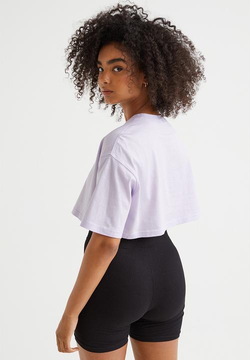 H&M - Cropped cotton t-shirt - light purple