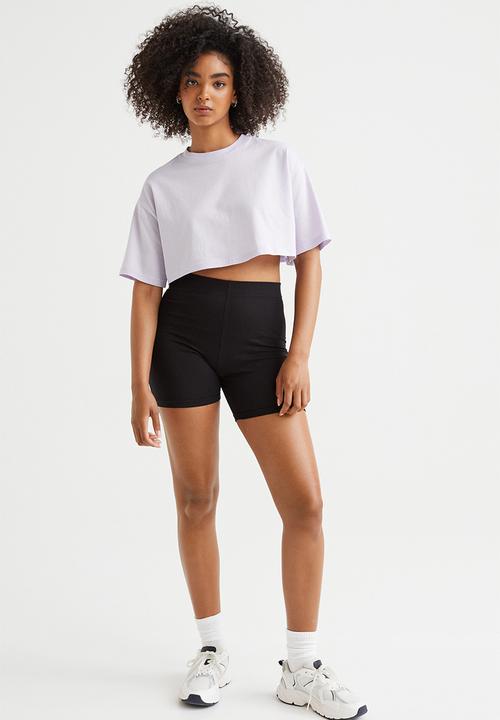 H&M - Cropped cotton t-shirt - light purple