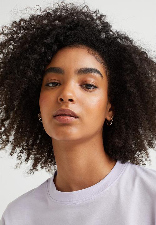 H&M - Cropped cotton t-shirt - light purple