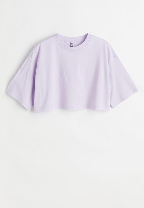H&M - Cropped cotton t-shirt - light purple
