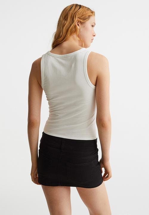 H&M - Ribbed vest top - white/angelic