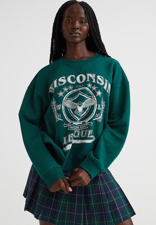H&M - Sweatshirt - dark green/wisconsin