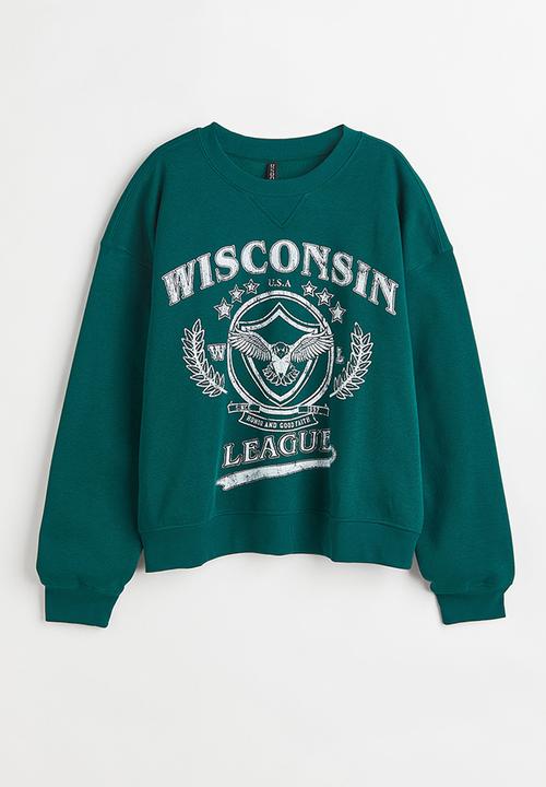 H&M - Sweatshirt - dark green/wisconsin