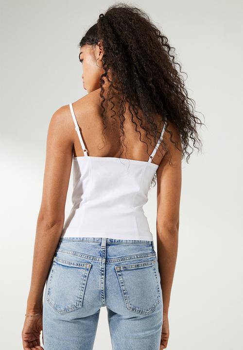 H&M - Twill bustier top - white