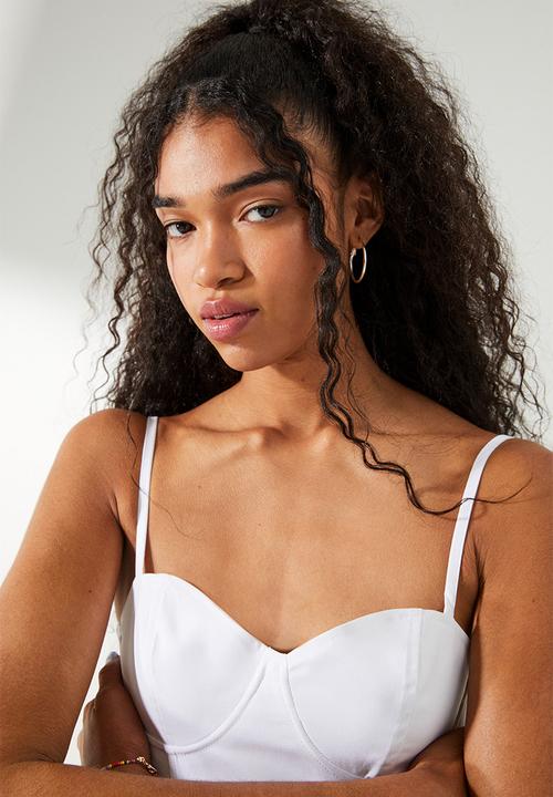 H&M - Twill bustier top - white