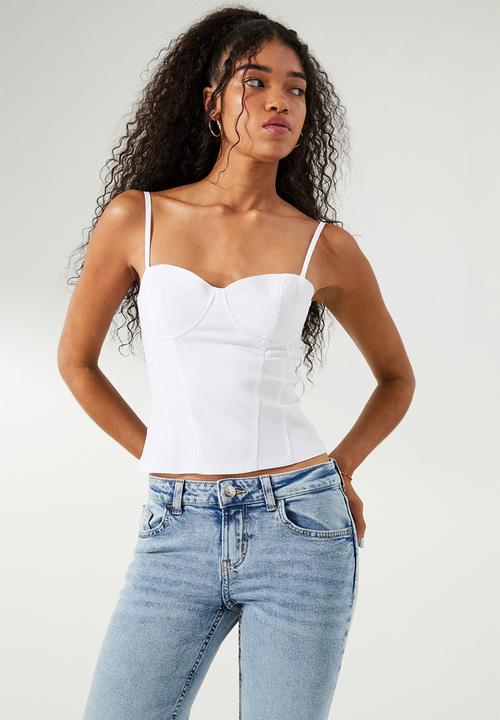 H&M - Twill bustier top - white