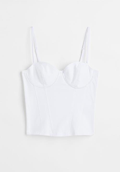 H&M - Twill bustier top - white