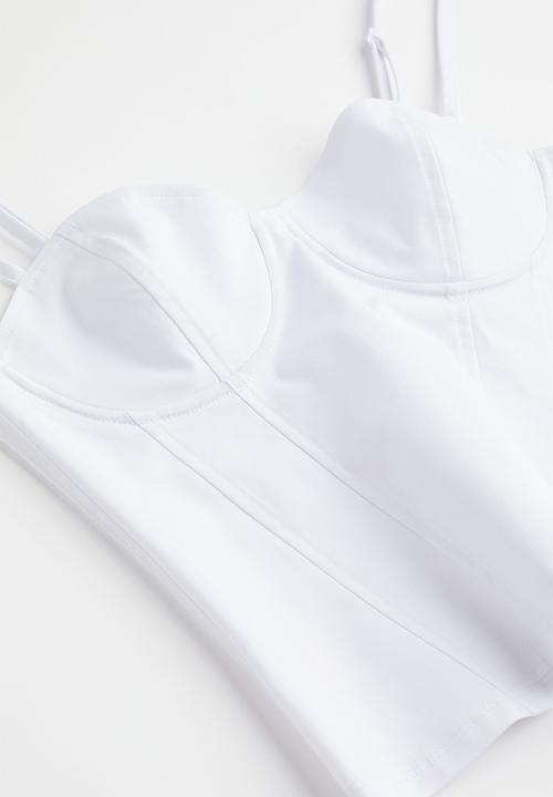 H&M - Twill bustier top - white