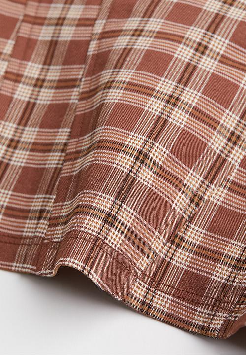 H&M - Twill bustier top - brown/checked