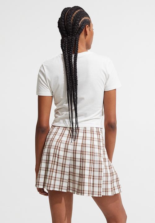 H&M - Cropped printed T-shirt - white/washington