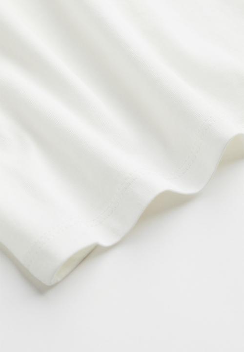 H&M - Cropped printed T-shirt - white/washington