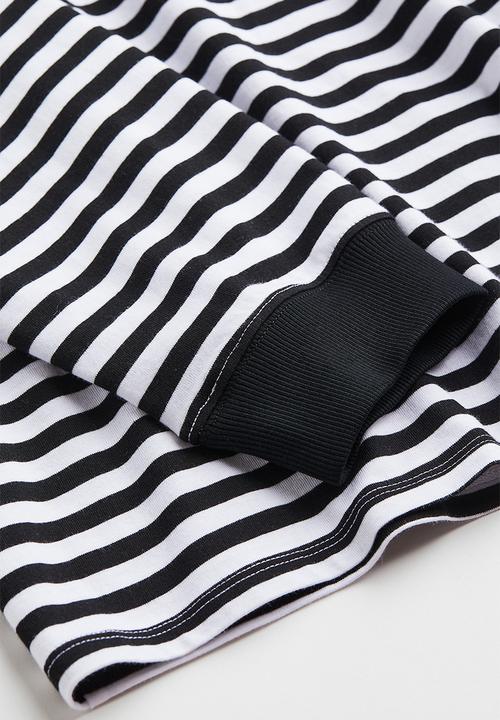 H&M - Long-sleeved jersey top - black/striped