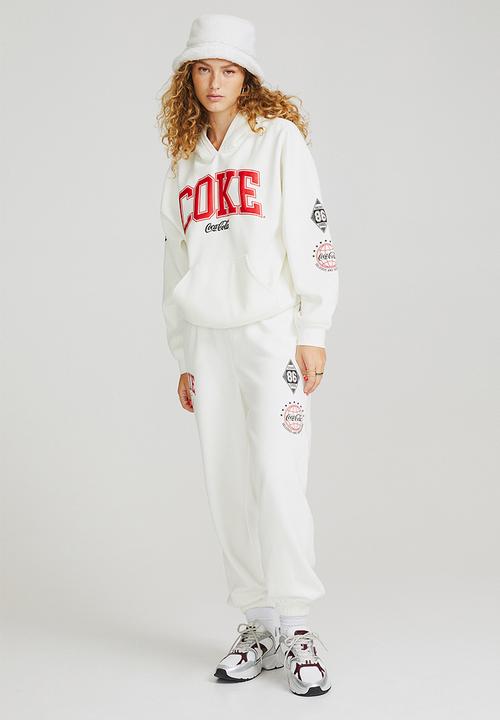 H&M - Oversized printed hoodie - white/coca-cola