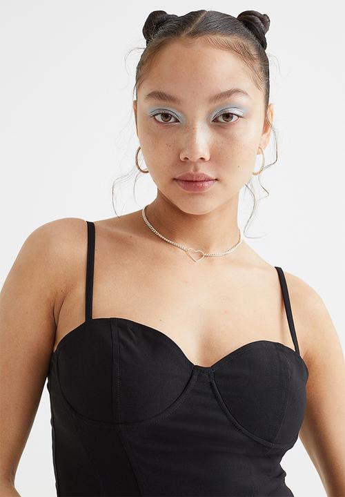 H&M - Twill bustier top - black