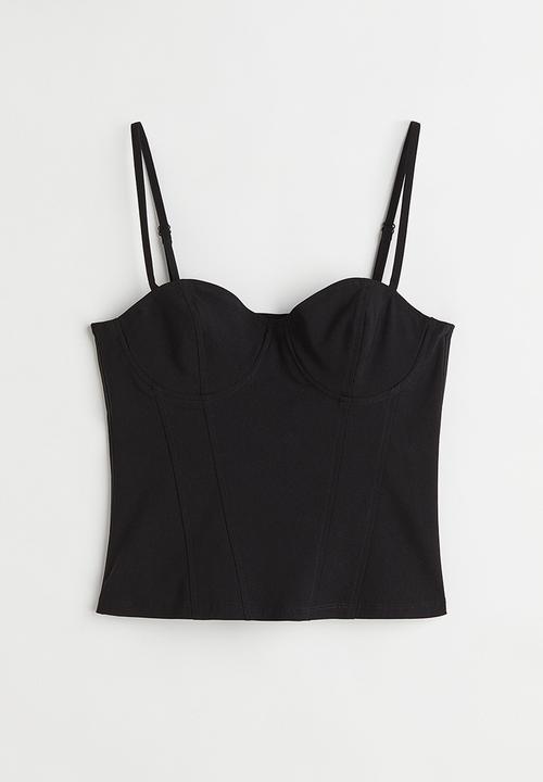 H&M - Twill bustier top - black