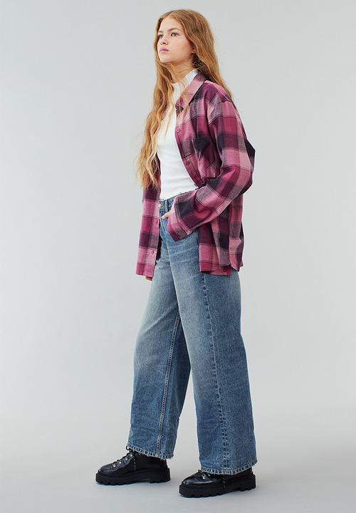 H&M - Wide high jeans - denim blue