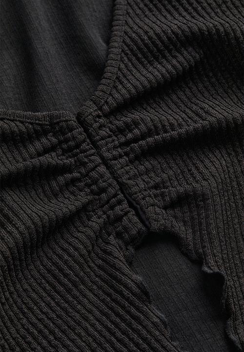 H&M - V-neck long-sleeved top - black