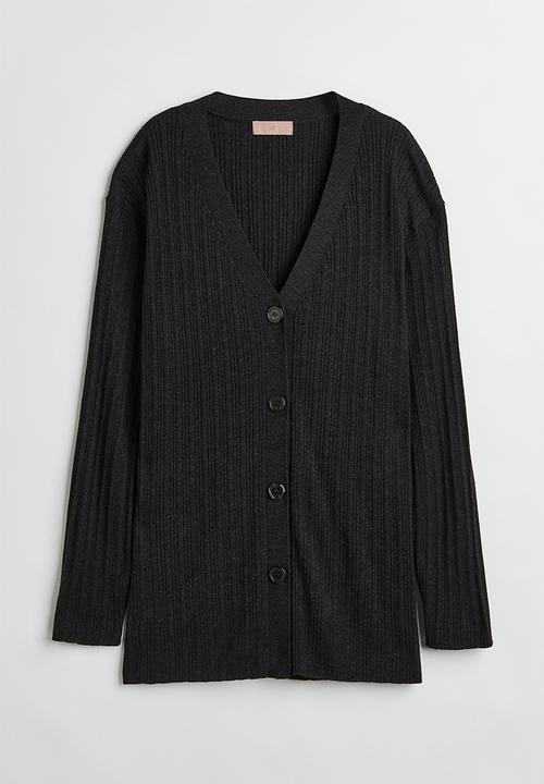H&M - Rib-knit cardigan - dark grey