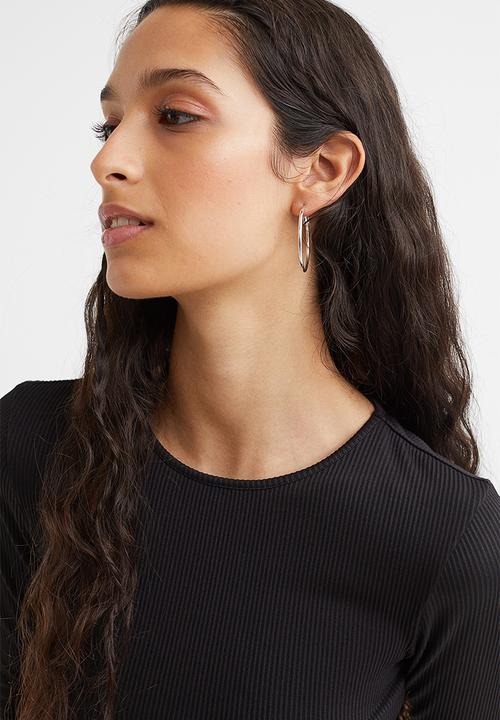 H&M - Ribbed cropped top - black I