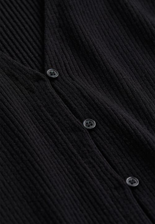 H&M - Rib-knit cardigan - black 