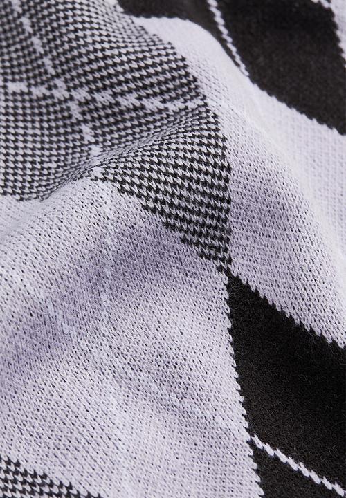 H&M - Jacquard-knit sweater vest - light purple/argyle pattern