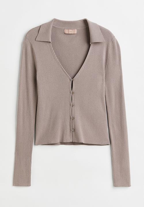 H&M - Rib-knit cardigan - greige 
