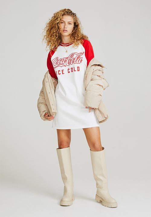 H&M - Printed sweatshirt dress - red/coca-cola