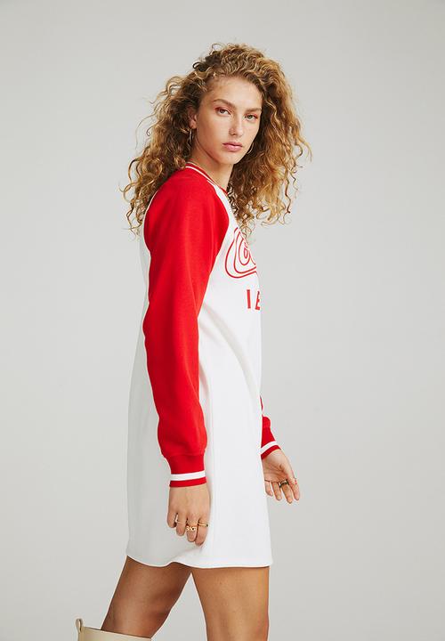 H&M - Printed sweatshirt dress - red/coca-cola