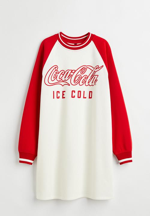 H&M - Printed sweatshirt dress - red/coca-cola