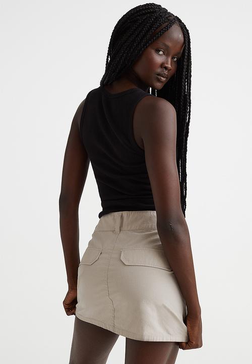 H&M - Ribbed vest top - black