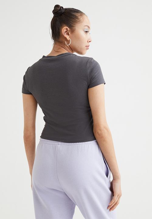 H&M - Cropped top - charcoal grey