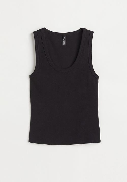 H&M - Ribbed vest top - black