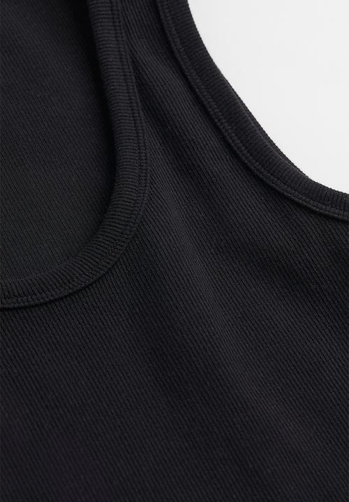 H&M - Ribbed vest top - black